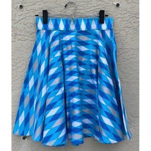 Pinup Girl Clothing ice blue harlequin circle skirt small